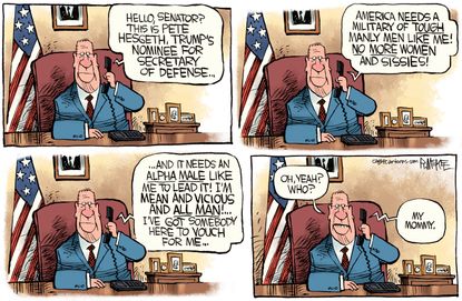 5 hilariously hypermasculine cartoons about Pete Hegseth’s nomination