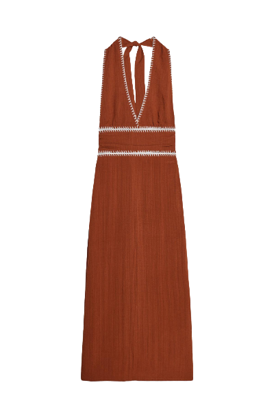 ZARA, Embroidered Midi Dress