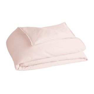 A pink percale duvet cover