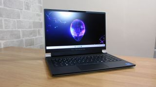 Alienware x14 2_laptop open, front facing