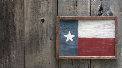 Picture of Texas flag hanging on wall for Texas property tax story