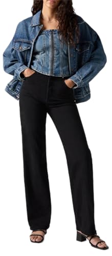 Levi's Women's Ribcage Full Length Jeans, Black Sprout., 24w X 32l