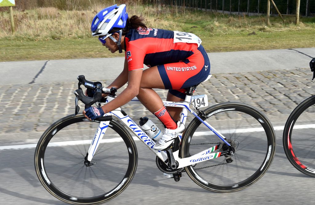 Coryn Rivera racing for Team USA