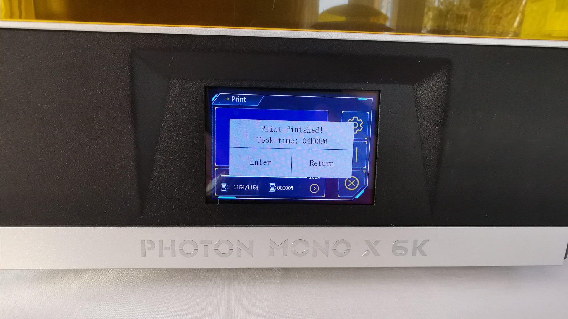 The touch reactive control panel for the ANYCUBIC Photon Mono X 6K