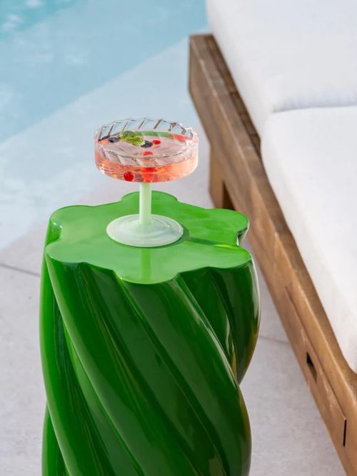 Handmade Borosilicate Glass Champagne Coupes Twirl, Set of 2