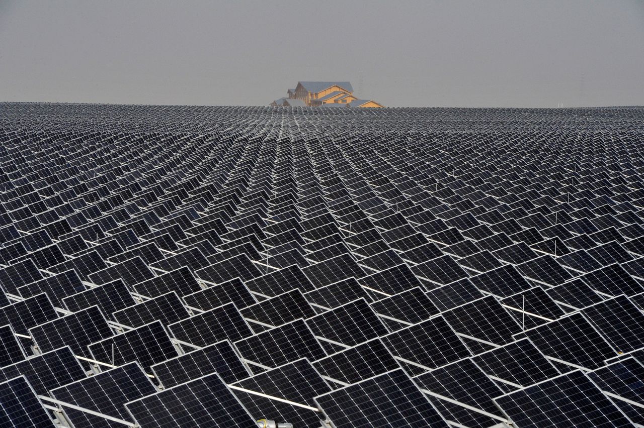 An army of solar panels.