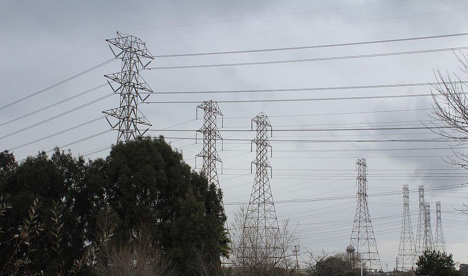 Row of power lines