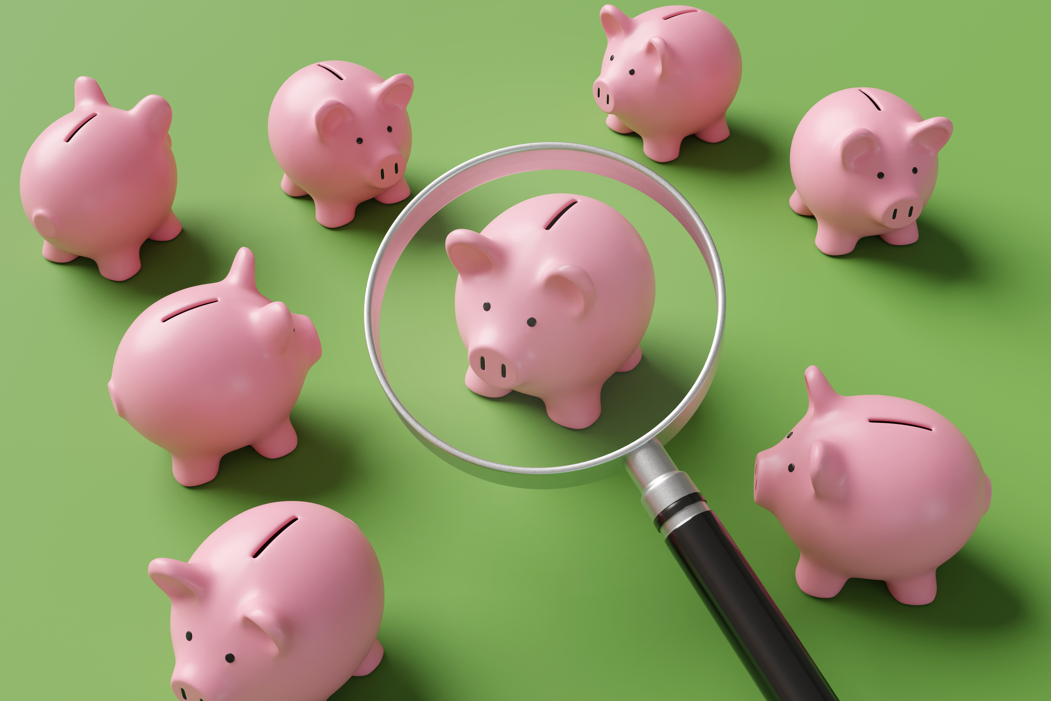 Best savings rates concept with piggy banks