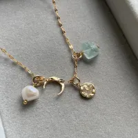 4. Gold Plated Moon Charm Necklace: