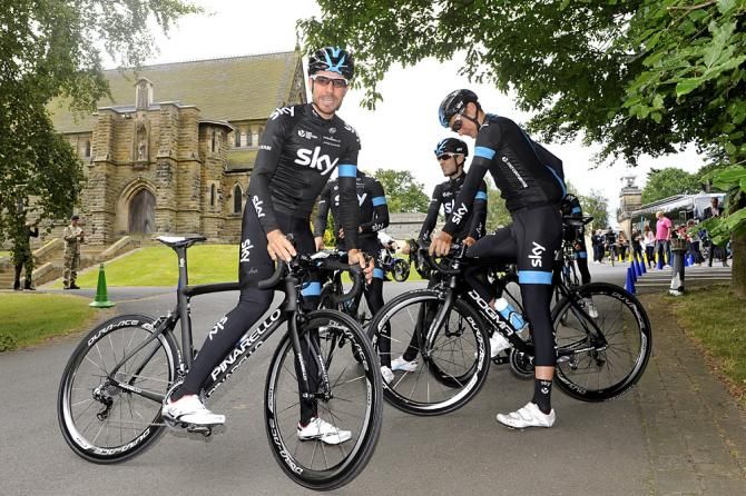 Xabier Zandio (Team Sky) heads out on a warm-up ride
