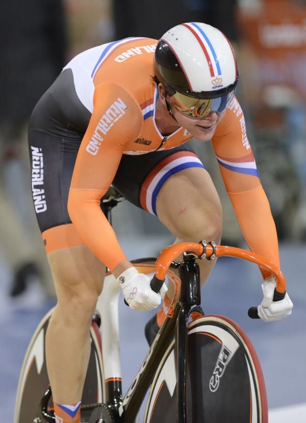 The Dutch women in the team sprint