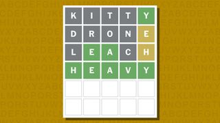 Wordle answer for game 978 on a yellow background