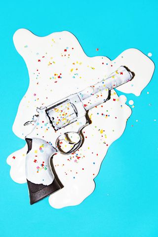 Photograph of ice cream on revolver