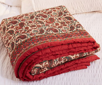 Red Paisley Quilted Throw Blanket | Was £99 now £60 | Save £39