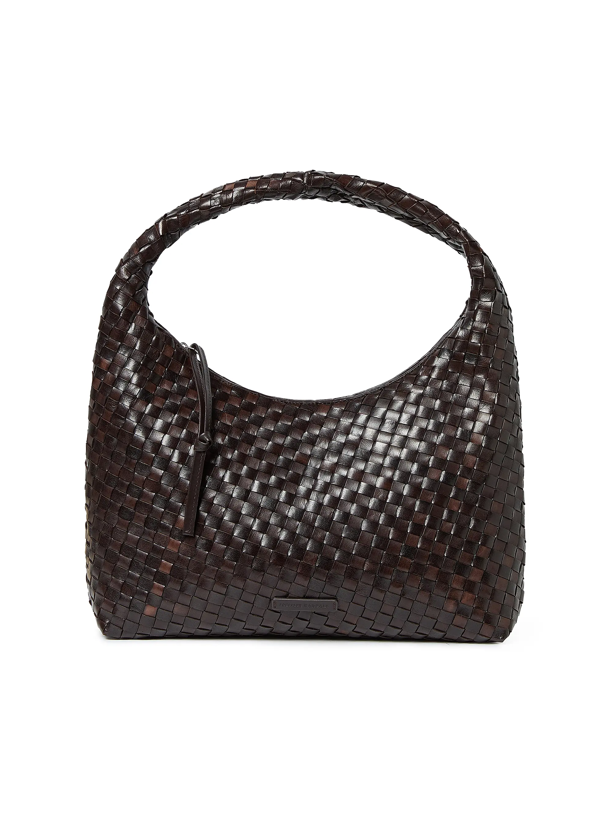 Willow Woven Leather Top Handle Bag