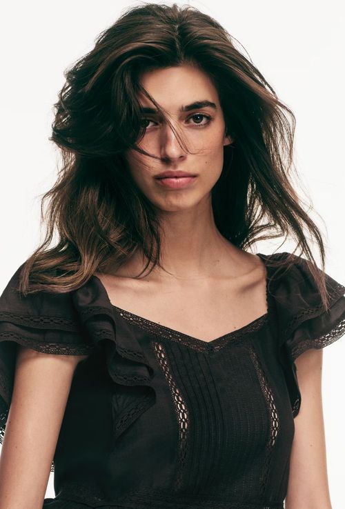 Lace-Trimmed Blouse