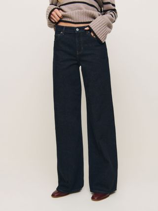 Cary Low Rise Slouchy Wide Leg Jeans in Ondine