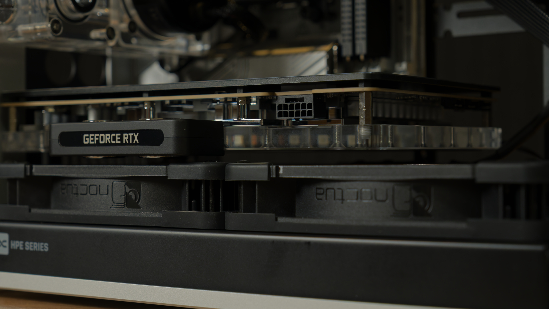 Greyscale ITX Build GPU Block Installation