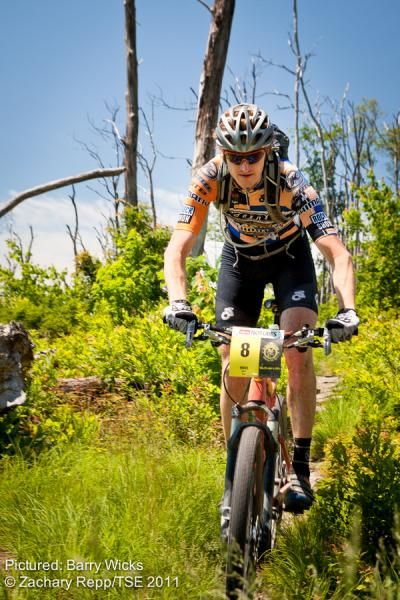 Barry Wicks (Kona) enjoyed the technical rocky Pennsylvania features on today's stage.