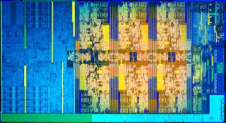 Coffee Lake die shot, showing all six cores.