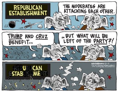 Political Cartoon U.S. Republican Establishment