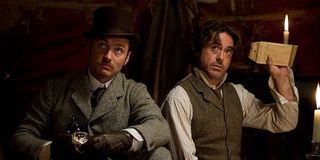 Robert Downey Jr. and Jude Law in Sherlock Holmes: A Game of Shadows