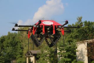 AMP's drone, dubbed Horsefly, could be used together with electric trucks to deliver goods to future online shoppers.