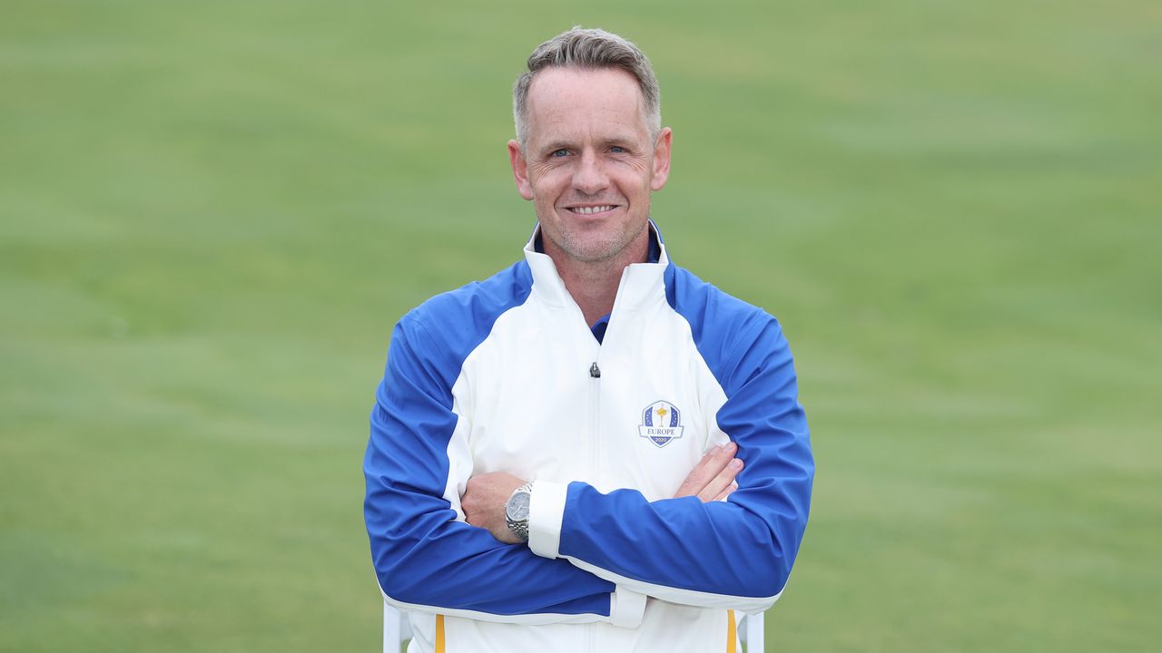 Luke Donald pictured posing for a Ryder Cup headshot