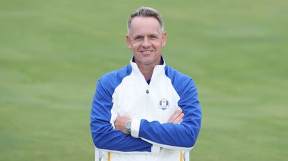 Luke Donald pictured posing for a Ryder Cup headshot