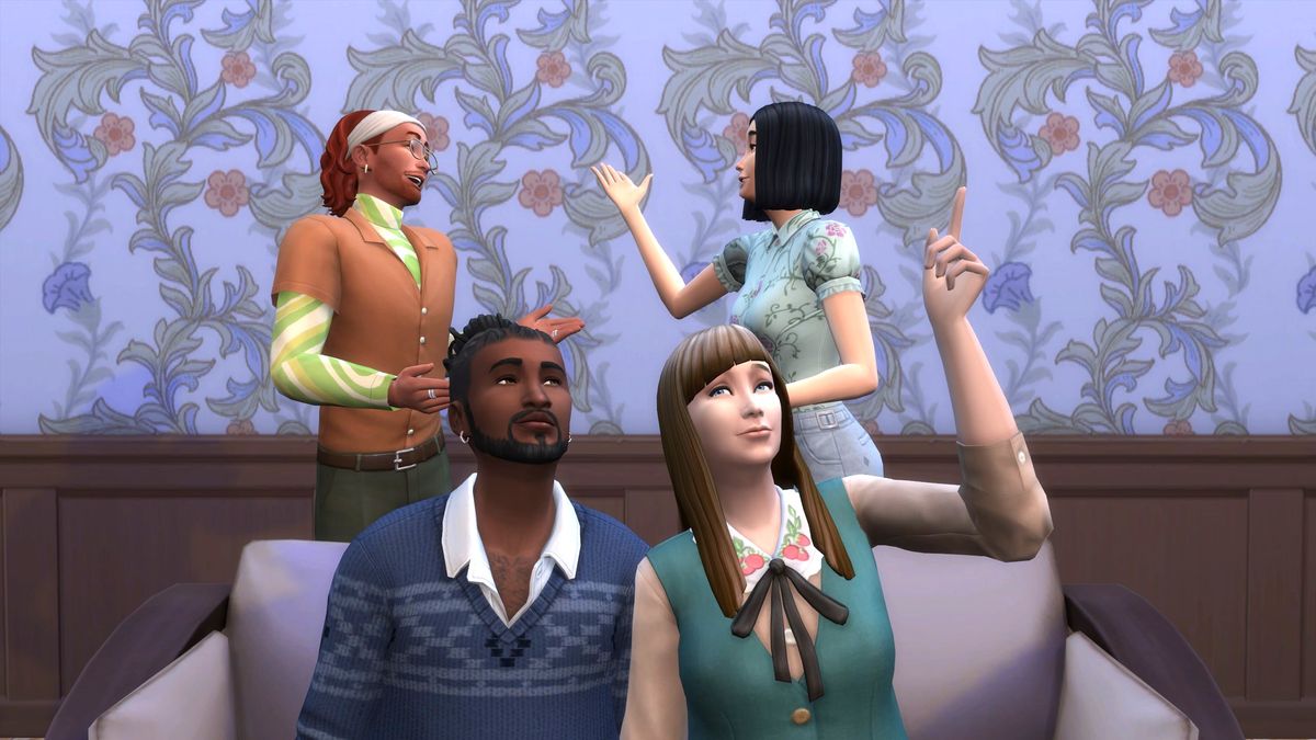 We made 5 types of polyamorous families with The Sims 4's new romantic boundaries system and most of them actually work