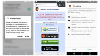 Installing TubeMate on an Android phone