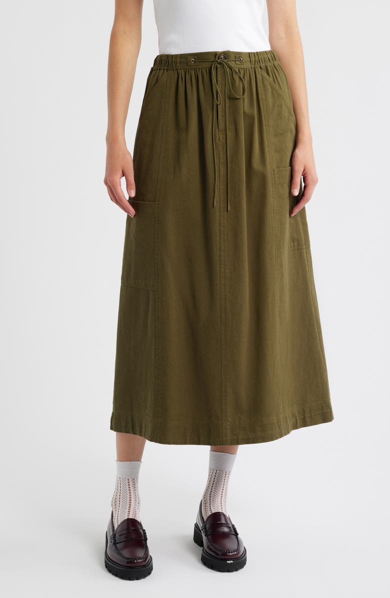Vika Utility Organic Cotton Midi Skirt