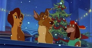 Animated dogs in All Dogs Christmas Carol