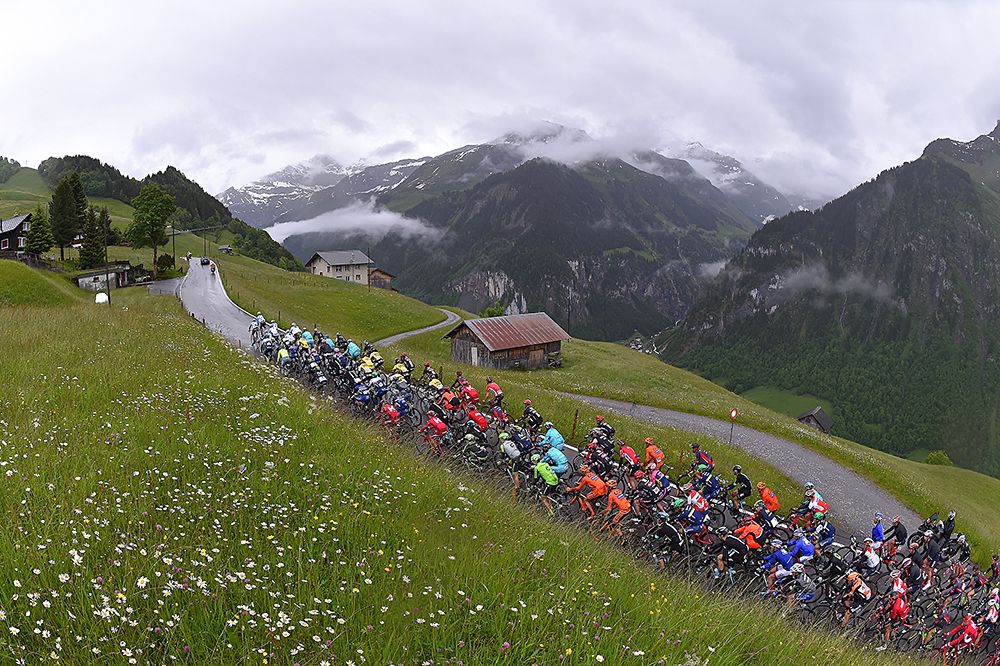 The peloton took on a rainy stage 6 at the Tour de Suisse