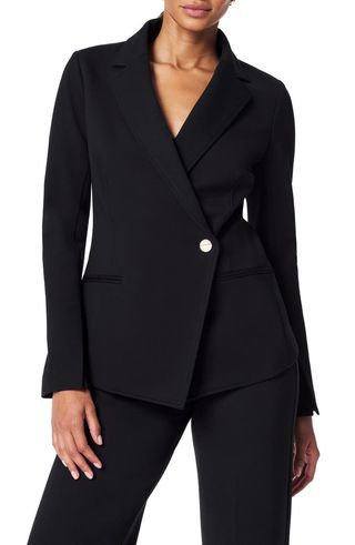 Asymmetric Ponte Knit Blazer