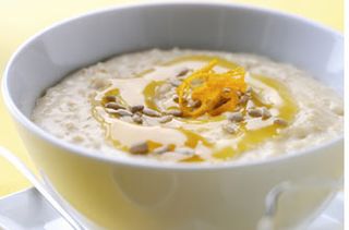 Porridge with orange curd