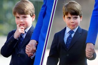 Prince Louis split layout from Easter Sunday church service