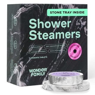 Shower Steamers Aromatherapy 8 Pack + Stone Tray, Shower Bombs, Christmas Gifts for Men and Women, Stocking Stuffers, Self Care Home SPA Shower Tablets, Natural Essential Oils, Lavender, Eucalyptus