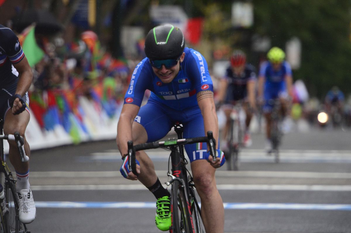 Simone Consonni (Italy) was just shy of overtaking Kevin Ledanois and winning gold
