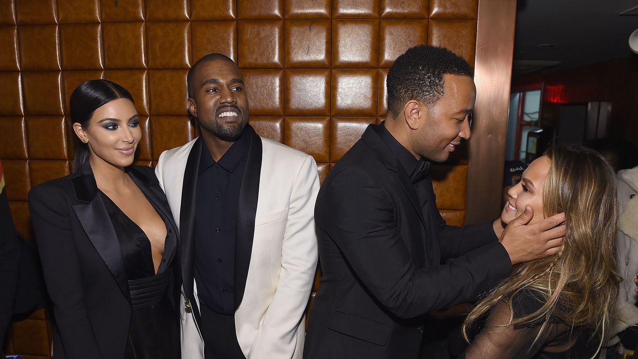 Kim Kardashian, Kanye West, John Legend, and Chrissy Teigen.