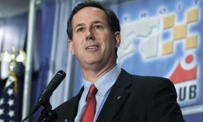 Rick Santorum's tax returns easily put him in the top 1 percent of U.S. earners, but he still makes only a small fraction of the fortune that super-rich rival Mitt Romney hauls in.