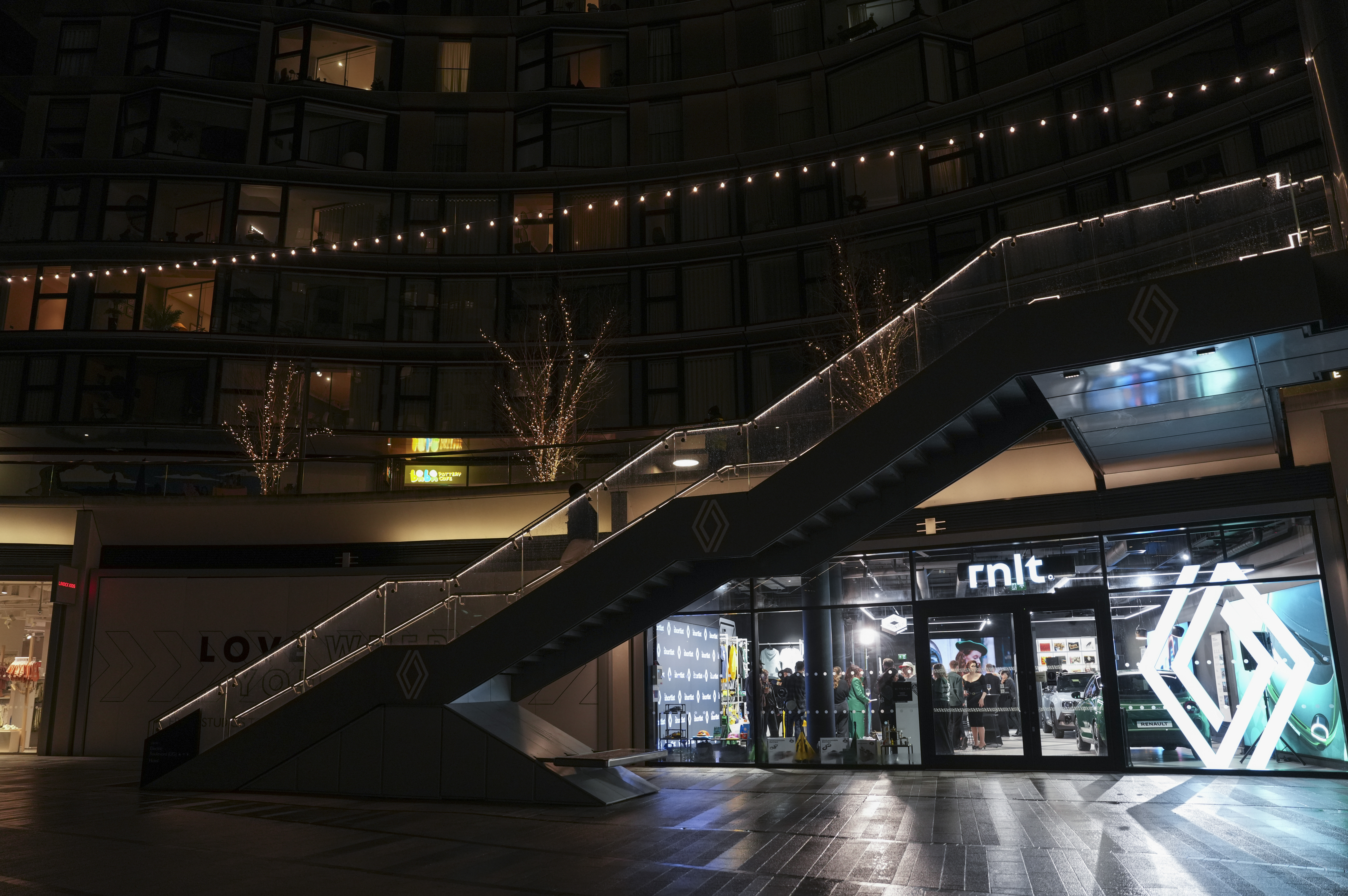 an image of the Renault store, rnlt, in Battersea Power Station in London