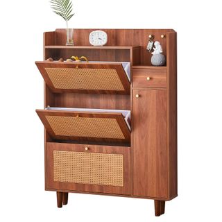 Modern Minimalist Storage Cabinet, Japanese Rattan Shoe Cabinet, Bed Top Cabinet, Small Home Furniture. Suitable for Corridors and Living Rooms. Gz-Di-03