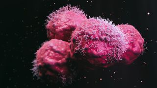 illustration of several cancer cells in a clump
