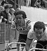 Roger De Vlaeminck, left, with Bernard Hinault