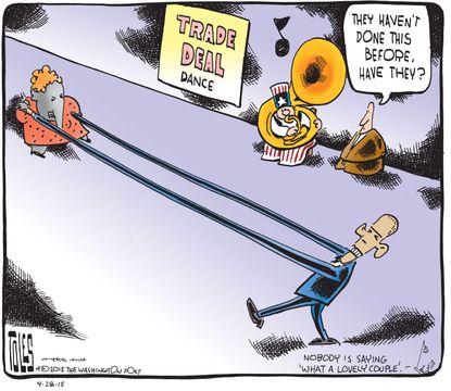 Obama cartoon U.S. GOP Trade Deal