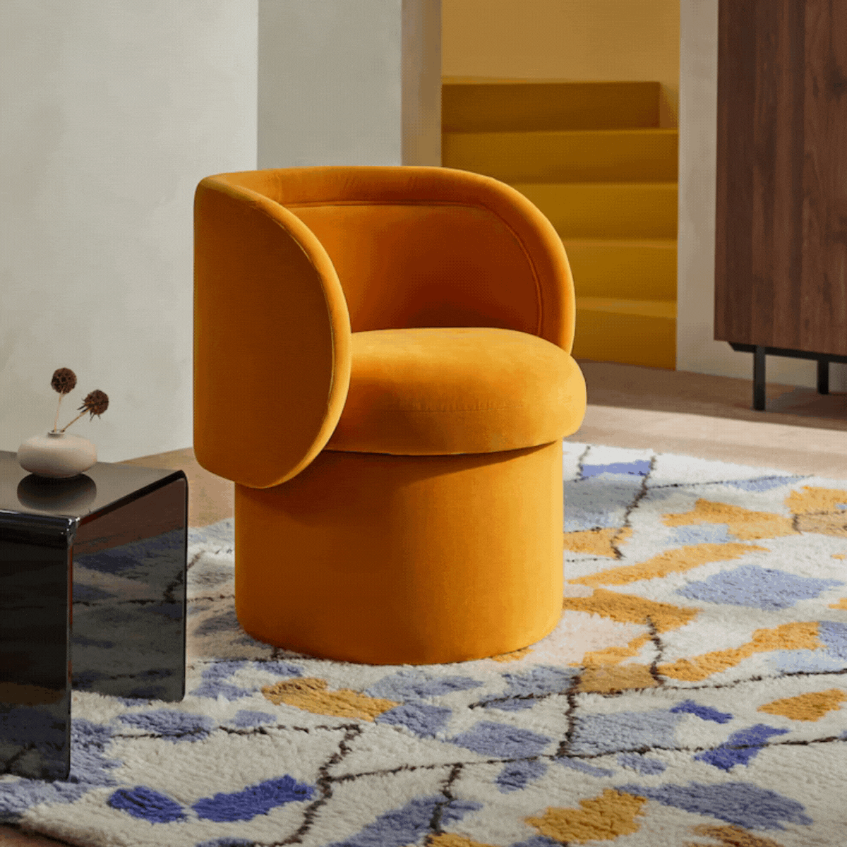MADE.COM, Eva Accent in Honey Yellow Velvet