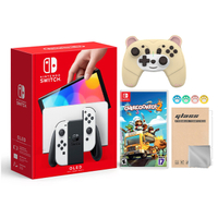 Nintendo Switch OLED (white) + Overcooked! 2 + Mytrix Wireless Switch Pro Controller + Accessories: