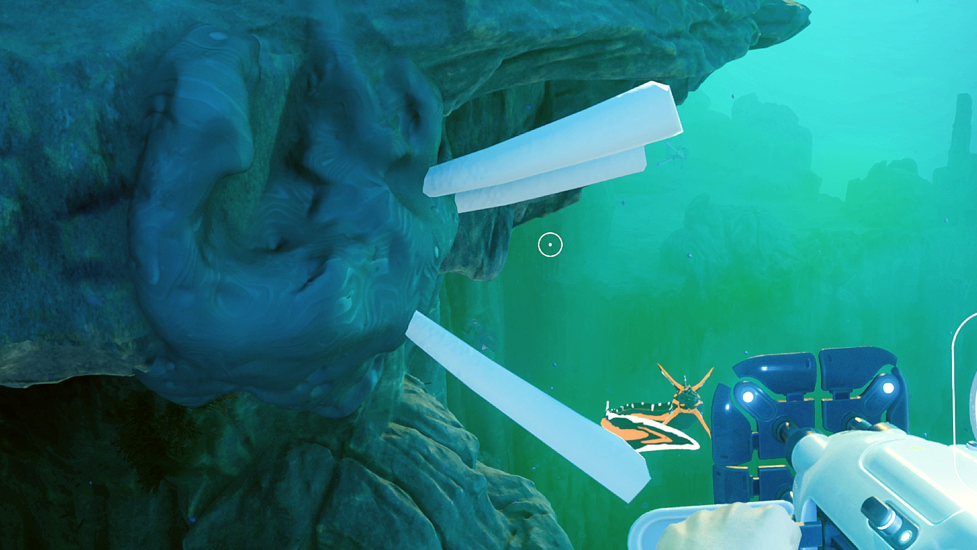 Subnautica 2 Creature Enamel found on the side of a rock