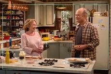 a still of That 90s show cast members Debra Jo Rupp as Kitty Forman and Kurtwood Smith as Red Forman